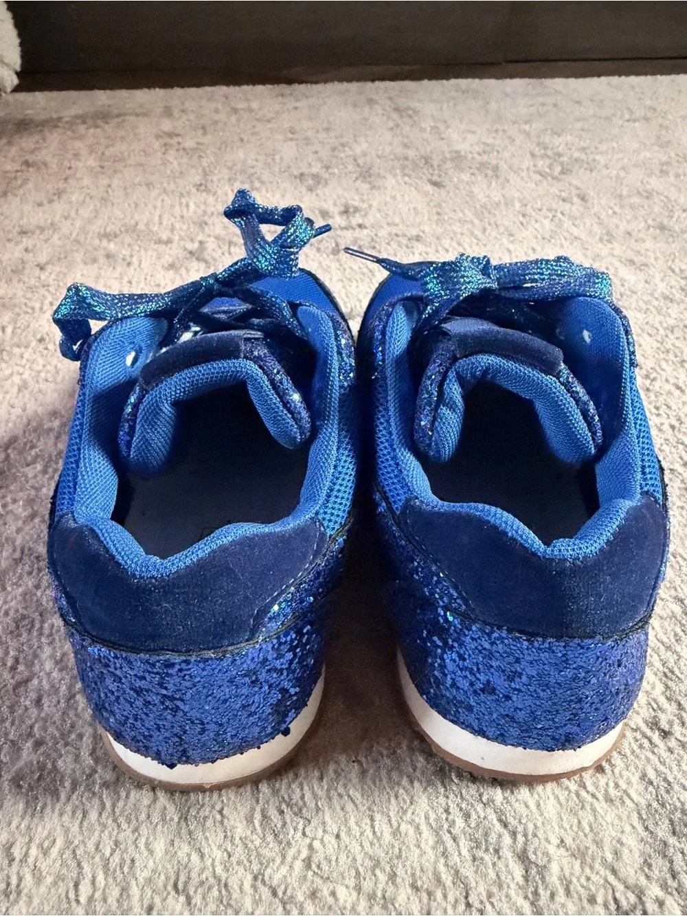Blue Glitter Sparkle Sneakers Women’s EU 37 Lace Up